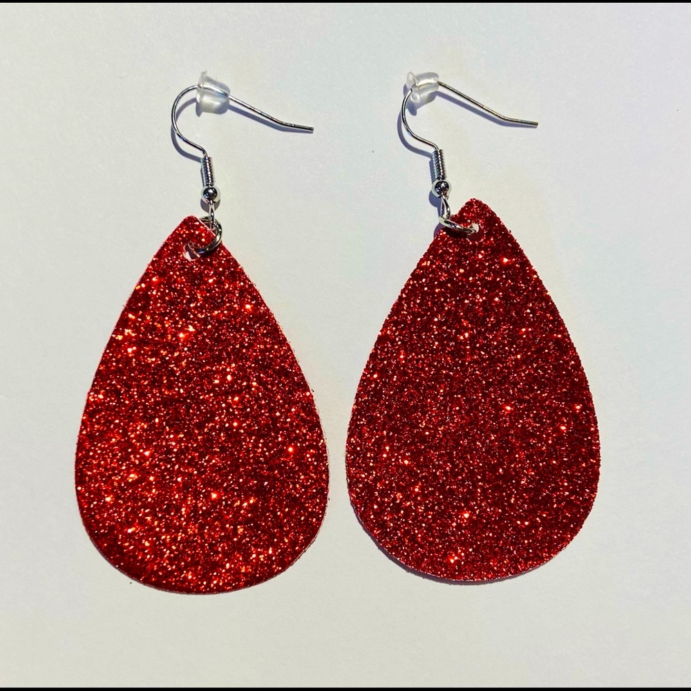 3 for $12 🎉 Faux Leather Teardrop Dangle Earrings